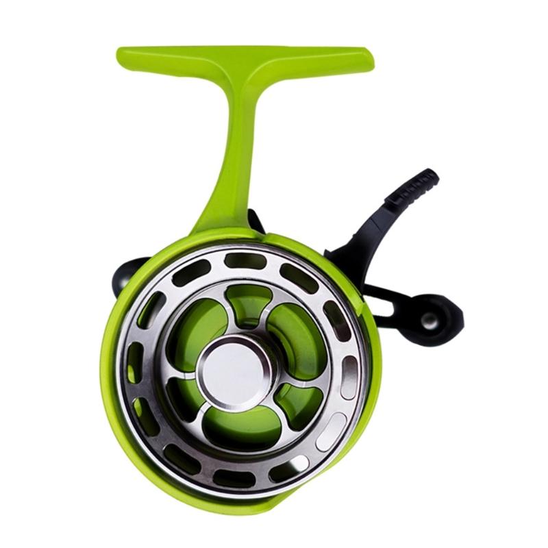 Angelausrüstung Inline Eisangelrolle mit Metallspule und 3+1 Kugellagern Inline Freilauf Eisangelrolle mit großer Spule