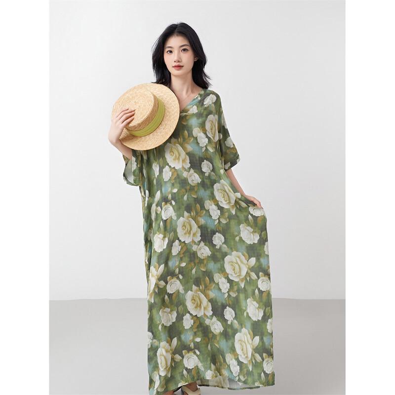 Aiyilian Women s Colorblock Floral Print Summer Dress