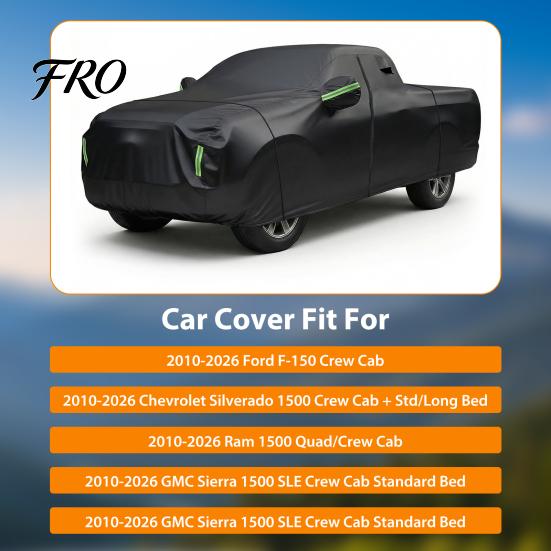 Waterproof Car Cover for Automobiles, All Weather UV Protection Outdoor Full Exterior Cover, Rain Sun Snow Protector with Door Zipper, 242x81x77 inch,