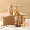280ml Airtight Glass Jars with Bamboo Lids and Spoons 18oz Transparent Glass Bulk Food Storage Jar for Spices, Beans, Tea