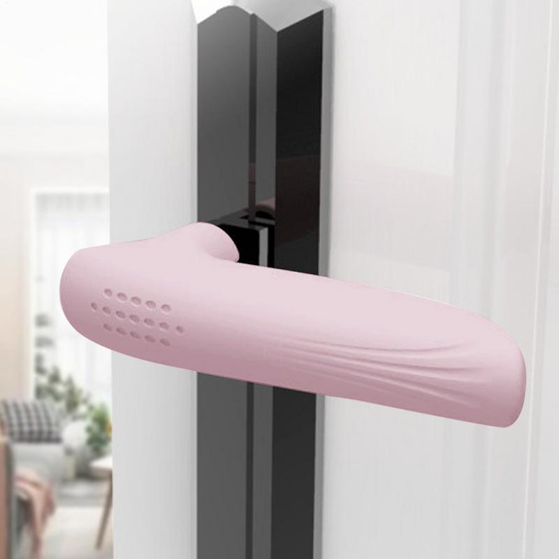 Silicone Door Handle Protector L-Shaped Anti-Slip Door Lever Protectors Anti-Collision Safety Door Grip Sleeve All-Weather