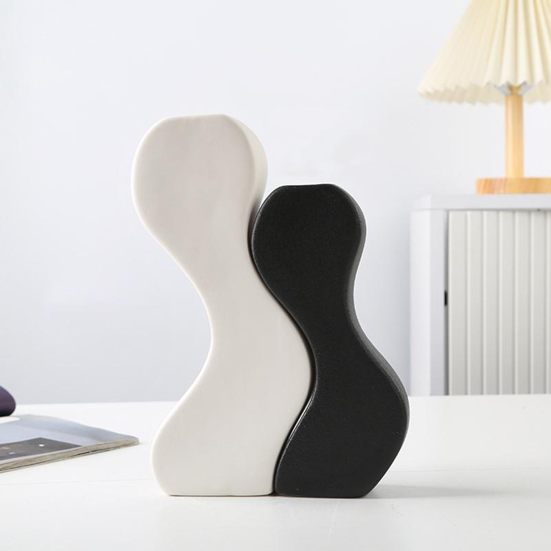 

2шт/комплект держатель для сухоцветов современные черно-белые изогнутые вазы в стиле бохо для гостиной доступны различные варианты