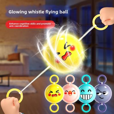 Rotating Whistle Ball Toy Luminous Flywheel Puzzle Hand-eye Coordination Boy Pull Ball