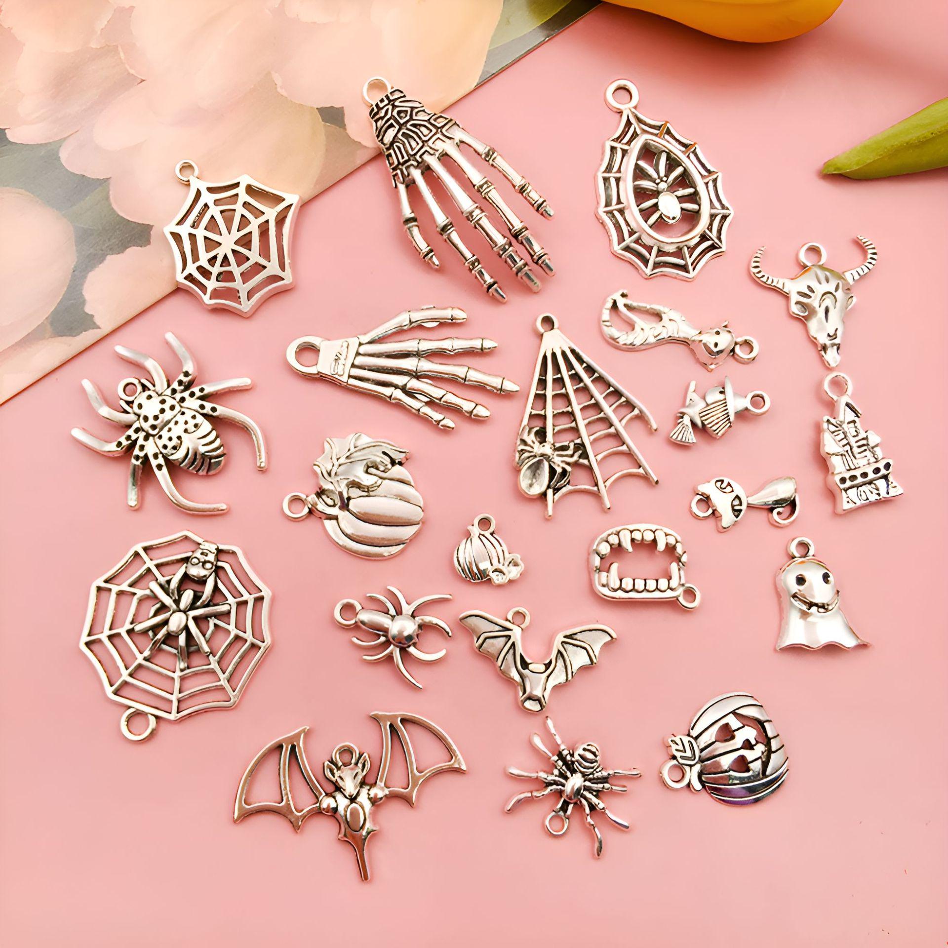 

Ожерелье-подвеска из цинкового сплава в стиле ретро своими руками: Паук, Летучая мышь, Череп, Дизайн руки