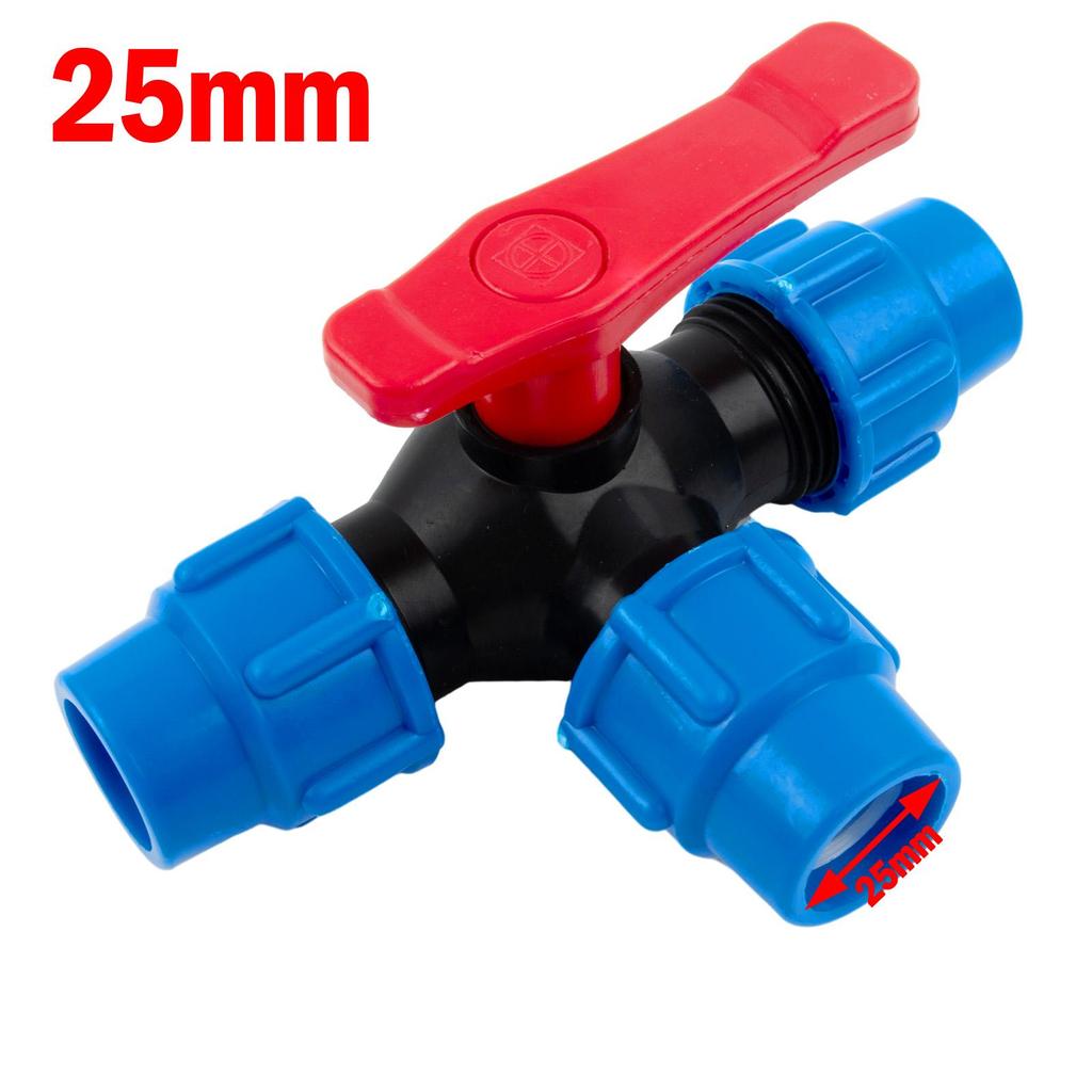 Ball Valve 20/25/32/40/50mm 3-Way Ball Valve Black+Blue