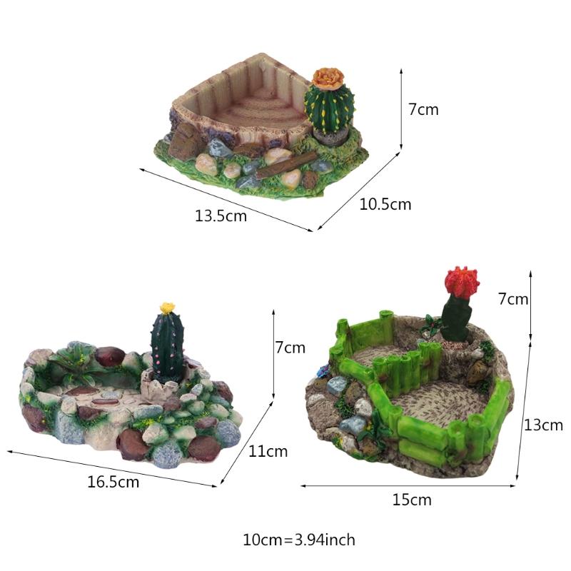 Miska narożna, okrągła, żywiczna, karmnik dla małych zwierząt domowych, żółwi, kaktusów, dekoracji kamiennych