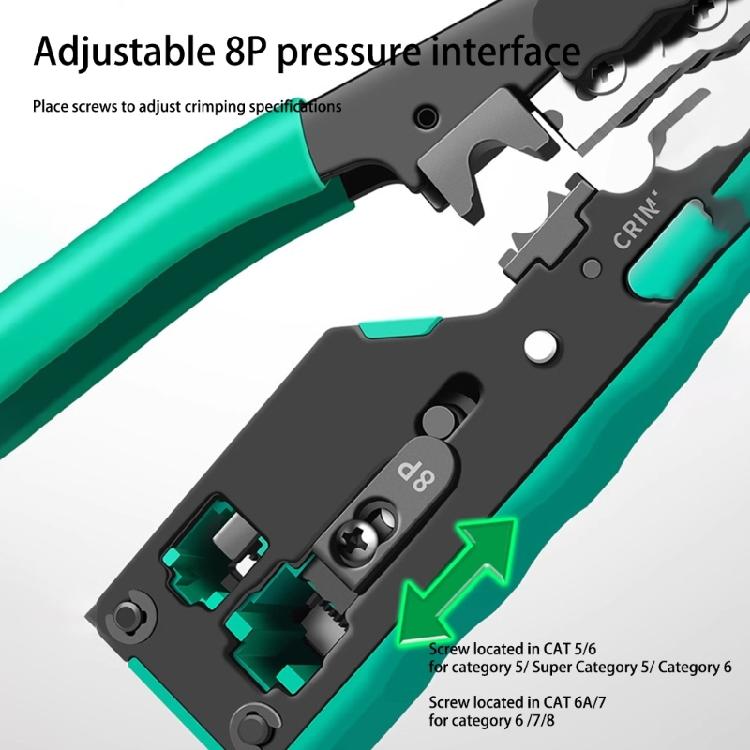 Heavy Duty Networking Cable Crimper Wire Crimping Tool Rj45 Rj11 Wire Stripper Comfortable Grip, Efficient Cutting
