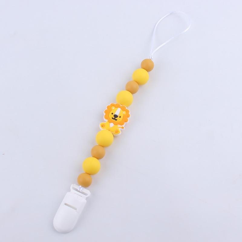 Cartoon Animal Soother Chain Baby Pacifier Holder Toddlers Pacifier Straps Teether Toy Pacifier Chain Baby Supply