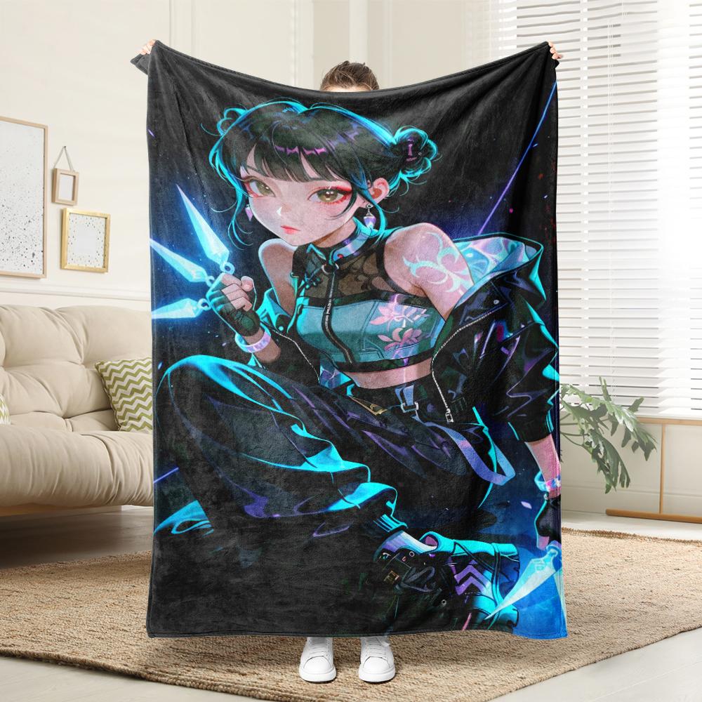KPop Demon Hunters Colorful anime girl blanket: various shapes, fantasy patterns, comfortable and fashionable at home