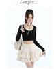 Women's High-Waist Slimming Lotus Leaf Edge A-Line Skirt - Petite Puffy, Anti-Exposure, for Autumn and Spring