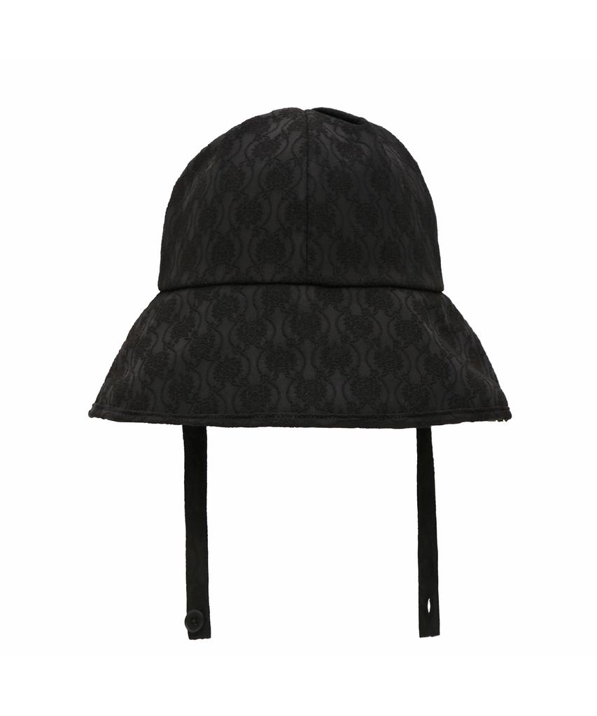 Eondeokeonteulolseutyudio Detachable Strap Bucket Hat Strap Bucket / Flower Pattern / Mono Black