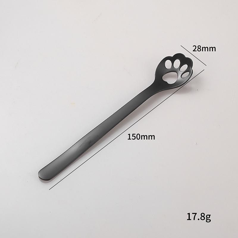 Stainless Steel Cat Claw Cookie Scoop Hollow Design Coffee Dessert Mixing Spoon Cake Dessert Spoon Kitchen Baking Gadgets