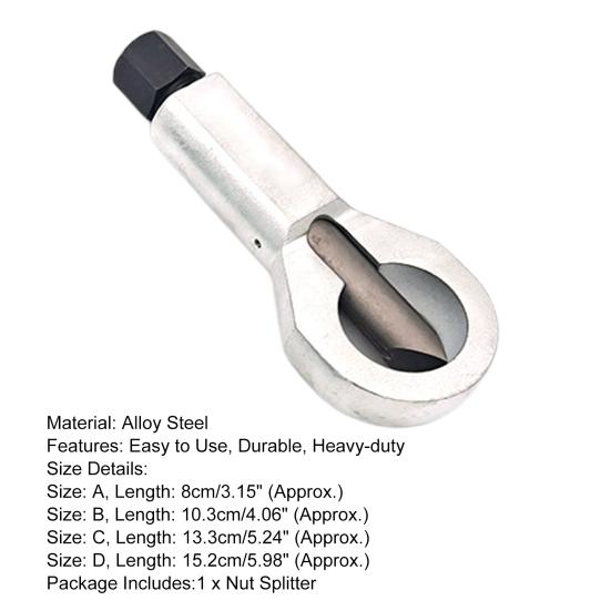 Nut Splitter Durable Anti-rust Steel Labor-saving Metal Nut Splitter Breaker for Repairing