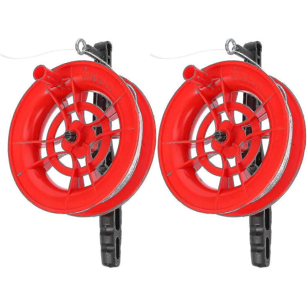 12cm2 Pieces Kite String Reel Winder Kite Line Winder Winder Handle Wheel String Flying Tools With 100m Line Outdoor Kite Accessories Red