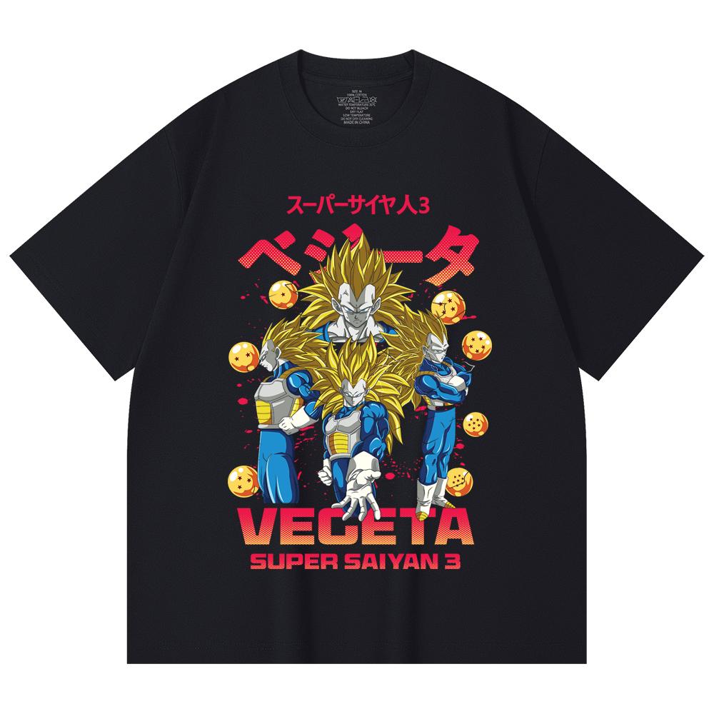 230 Gsm 100% Cotton Dragon Ball V52 Super Saiyan Vegeta Print Unisex Heavy Cotton T Shirt