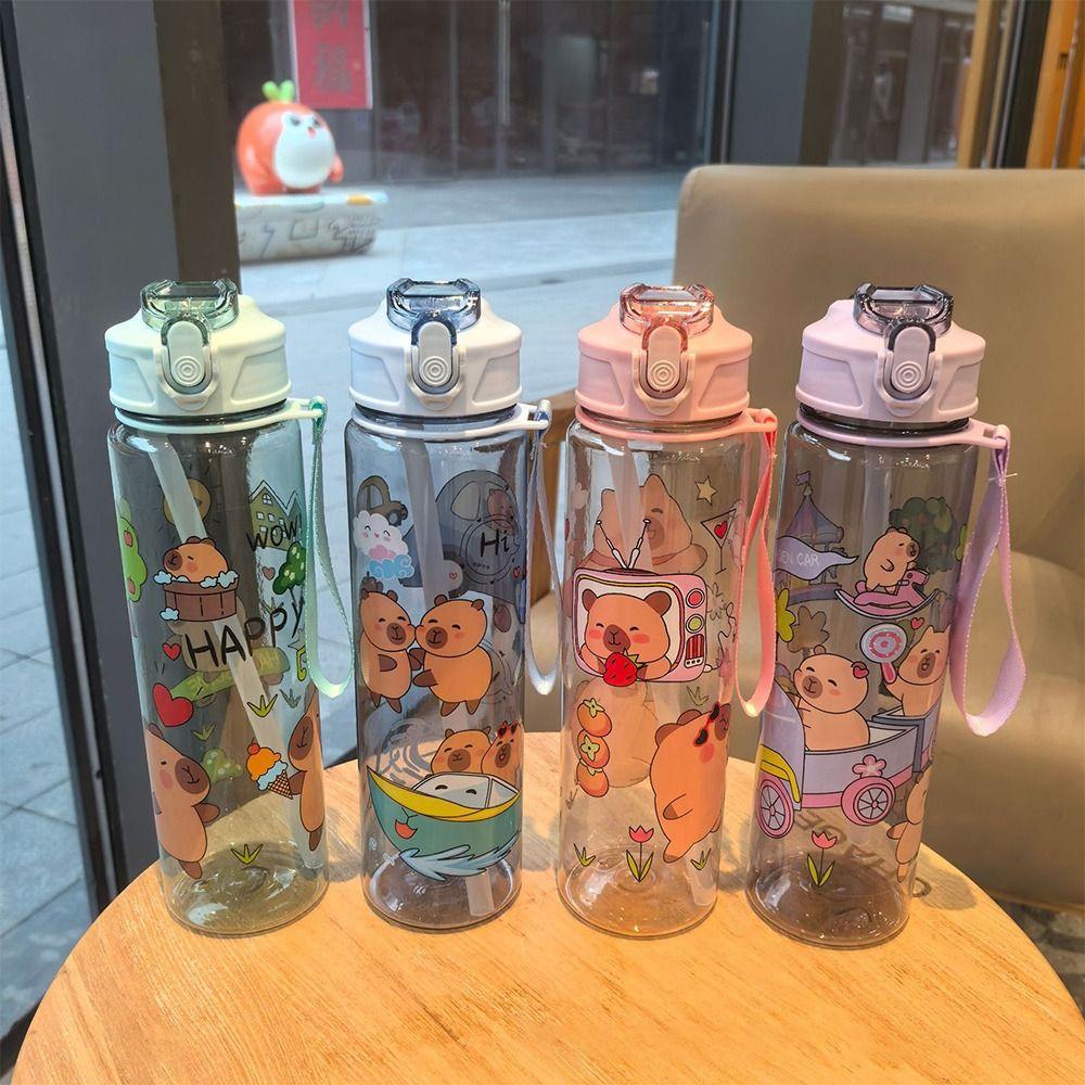 Plastic Water Bottle with Straws Sports Cup Convenient Water Cup  Outdoor Travel