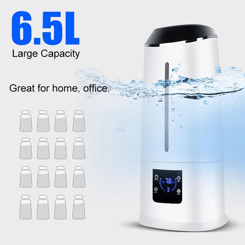 6500ML Remote Control LCD Screen Diffuser Mist Maker Cool Mist Purifier 210x180x460mm Ultrasonic Humidifier Household Air Humidifier