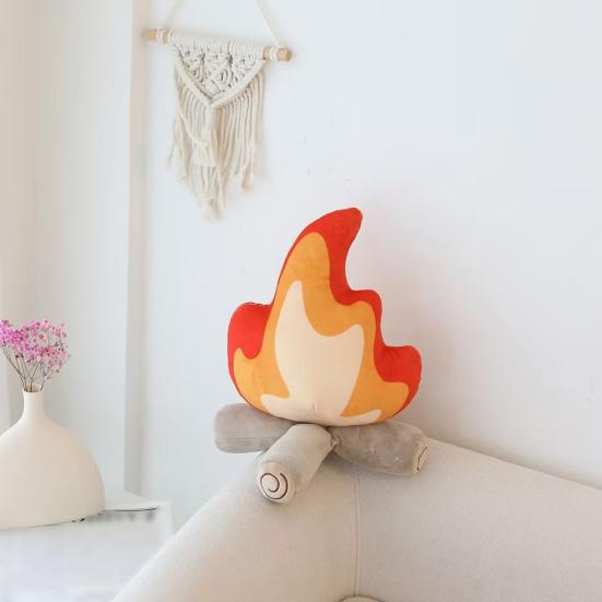 Simulated Campfire Plush Pillow Fully Filled Highly Elastic Flame Stuffed Toy Kids