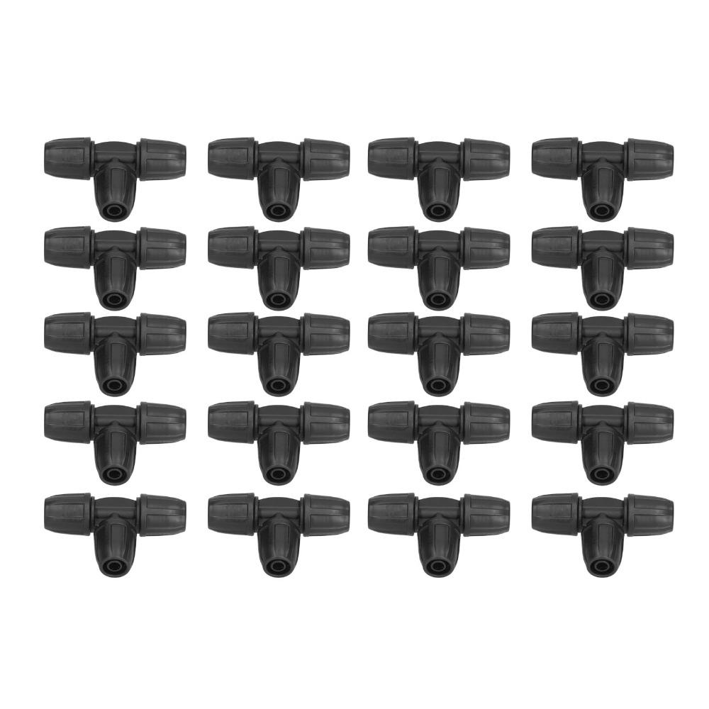 20PCS Plastic Drip Irrigation Tee Connector Black 5/16 Inch Drip Tee  Garden Irrigation