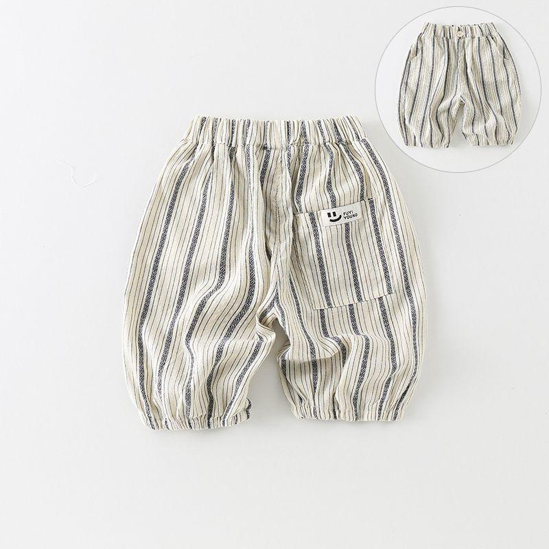 Kinder-Shorts Jungen-Shorts Sommer Freizeit Gestreift Fünfviertel-Hosen Baby-Shorts