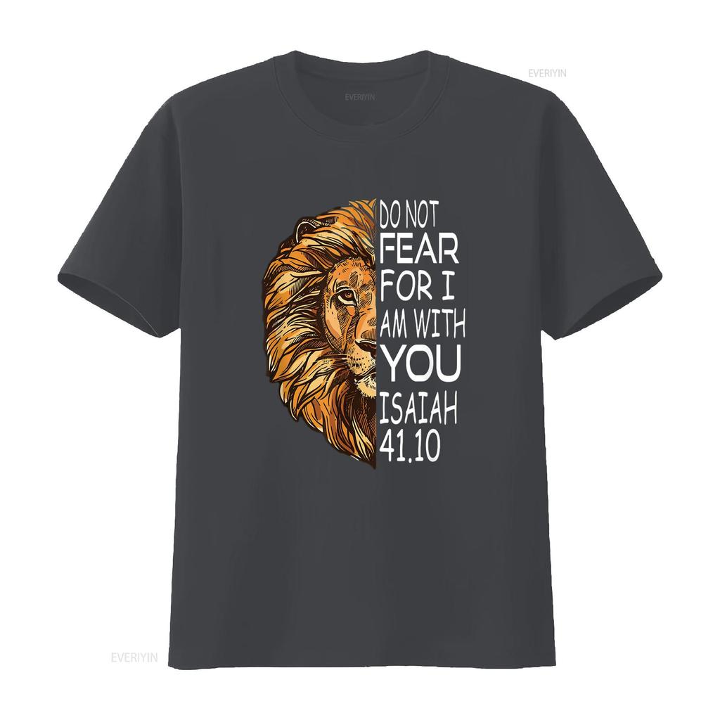 Womens Christian Religious Bible Verse Sayings Lion Fear Scripture T Shirt Black 2XL Vintage Washed Designer Clothes Slightly