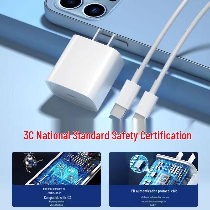 30W Fast Charger for iPhone 15/14 with Data Cable