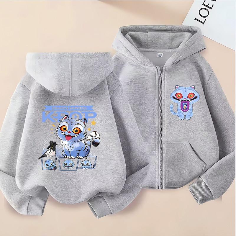 Kpop Demon Hunters Hoodie Children Clothes Kid Autumn Long Sleeve Sweatshirt Zipper Hoody Top