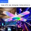 Luce LED Pieghevole a Quattro Petali 50W E27 RGB Musica Deformabile Lampada da Soffitto Colorata Intelligente Pieghevole Lampada a Bulbo con Ventola