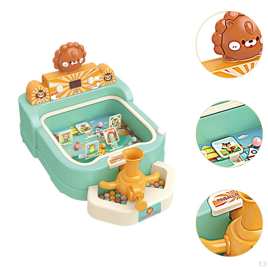 Kids Pinball Game Developmental Toy Sturdy Table Electronic Children Pink