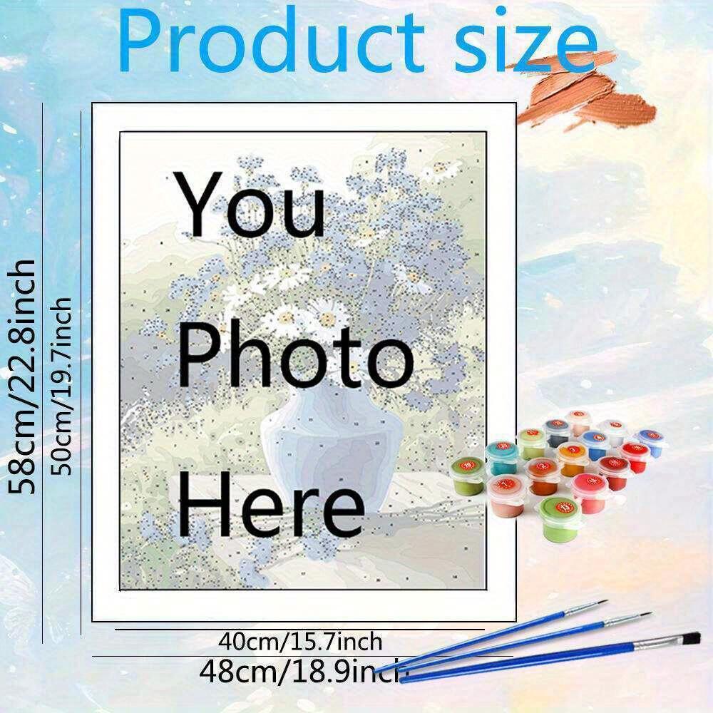 Custom Paint by Number, Personalized Paint by Numbers for Beginner, DIY Canvas Oil Painting Make Your Photo, Color Paint by Number Set Ideal Gift