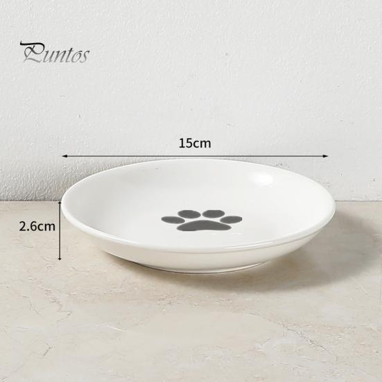 Pet Feeder Bowl Ceramic Anti-overturn Raised Iron Stand Protect Cervical Treat Dish Vertebra Cats Dogs Water Food Feeding Supplies