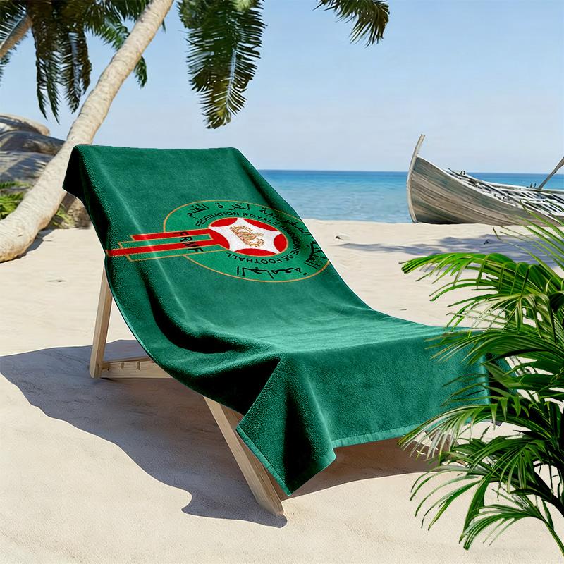 Morocco National Football Team Print Beach Towel, Large Soft Quick Dry Towel for Beach Camping Swimming