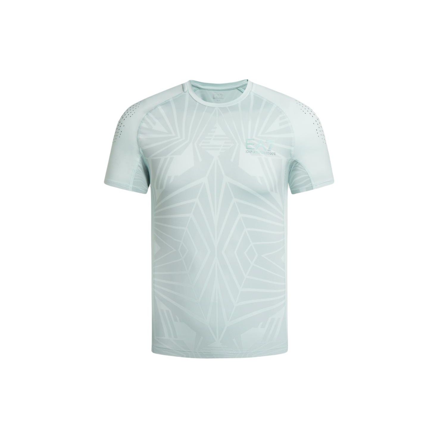 

Emporio Armani EA7 SS24 Letter Stripe Print Crew Neck Short Sleeve T-Shirt Men tops Mint-Green 3DPT19-PJMDZ-1133 S