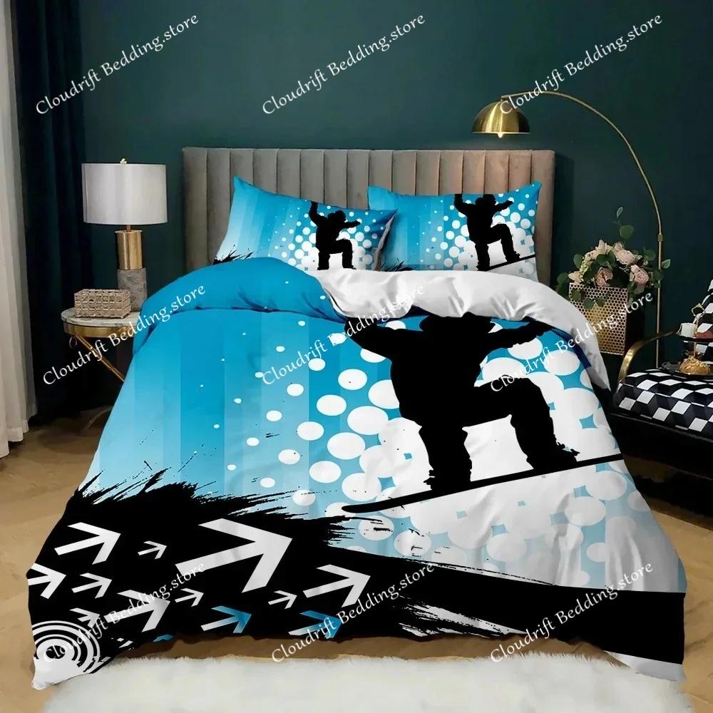 Skateboard Duvet Cover Set Hip Hop Style Bedding Set Colorful Rainbow Tie-Dye Hippie Abstract Graffiti Art Polyester Qulit Cover