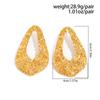 PuRui Punk Hollow Out Gold Color Wrinkled Texture Pendant Earrings Vintage Irregular Geometric Drop Earrings Female Zircon New