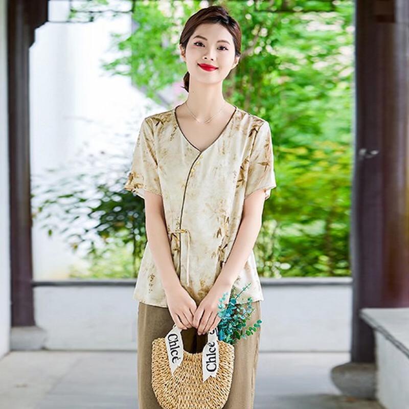 Yuzhaolin New Chinese Style Summer Two-Piece Set for Moms