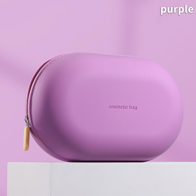 

Портативная косметичка из силикона большой вместимости, водонепроницаемая, мягкая, для хранения косметики, влагостойкая, несессер для дома и путешествий фиолетовый