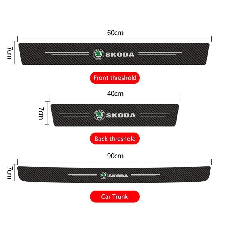 WMZW4 Car Exterior Door Threshold Sticker for Skoda Octavia A7 Tour Superb Kamiq Rapid Kodiaq Fabia 2 Yeti Karoq Kodiak Bumper Strip