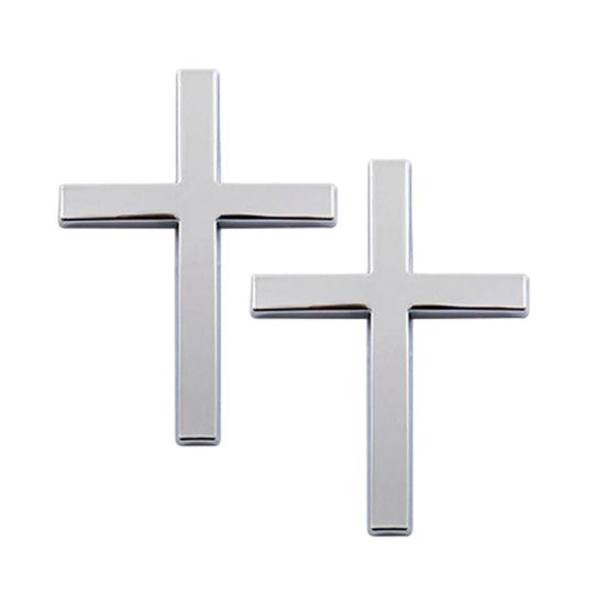 

2Pcs Christian Sticker Car Exterior 3D Emblem Badge Decals Self-Adhesive Zinc Alloy Jesus Christ Stickers for Cars Trucks SUVs серебряный