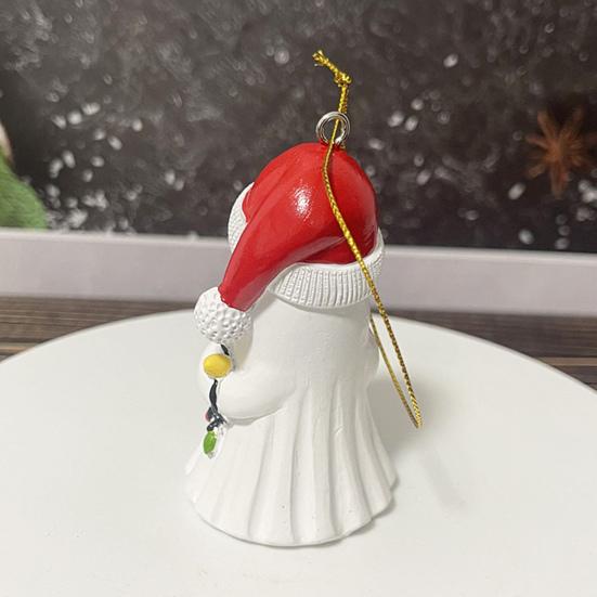 Christmas Ghost Pendant Resin 3D Ghost Hanging Ornament Mini Santa Hat
