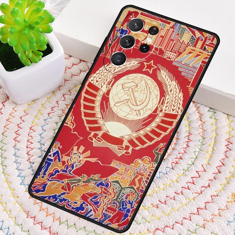 Soviet Union USSR Flag TPU Phone Case For Samsung Galaxy note 10 pro S26 S25 S24 S23 S22 Ultra Plus S21 FE S20 Shockproof Cover