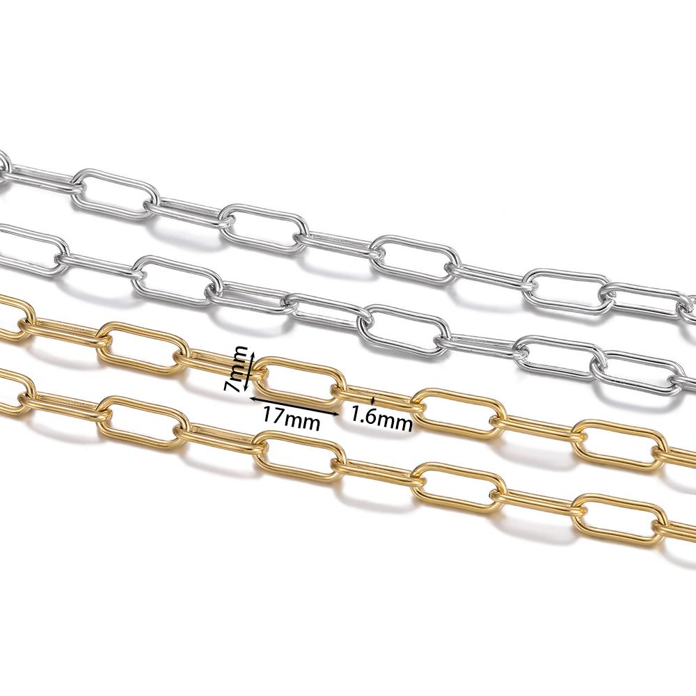 1m Stainless Steel Flat O Shape Chains Handmade Chain for DIY Necklaces Bracelets Bangles Jewelry Gifts Earrings Accessories