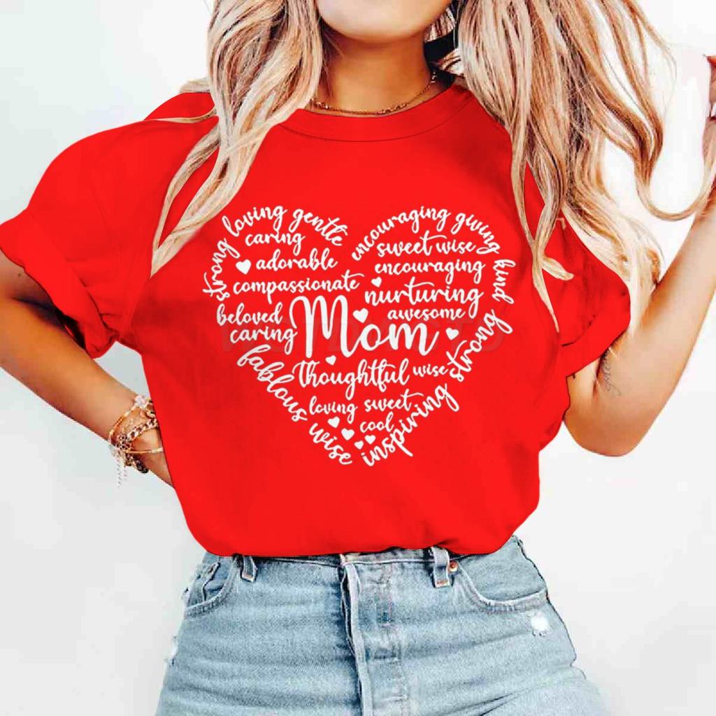 Praising Moms Quotes Printed T Shirts Unisex Summer Short Sleeve Fashionable Mother Plot Gift Female Tees Graphic Mama Y2k Tops