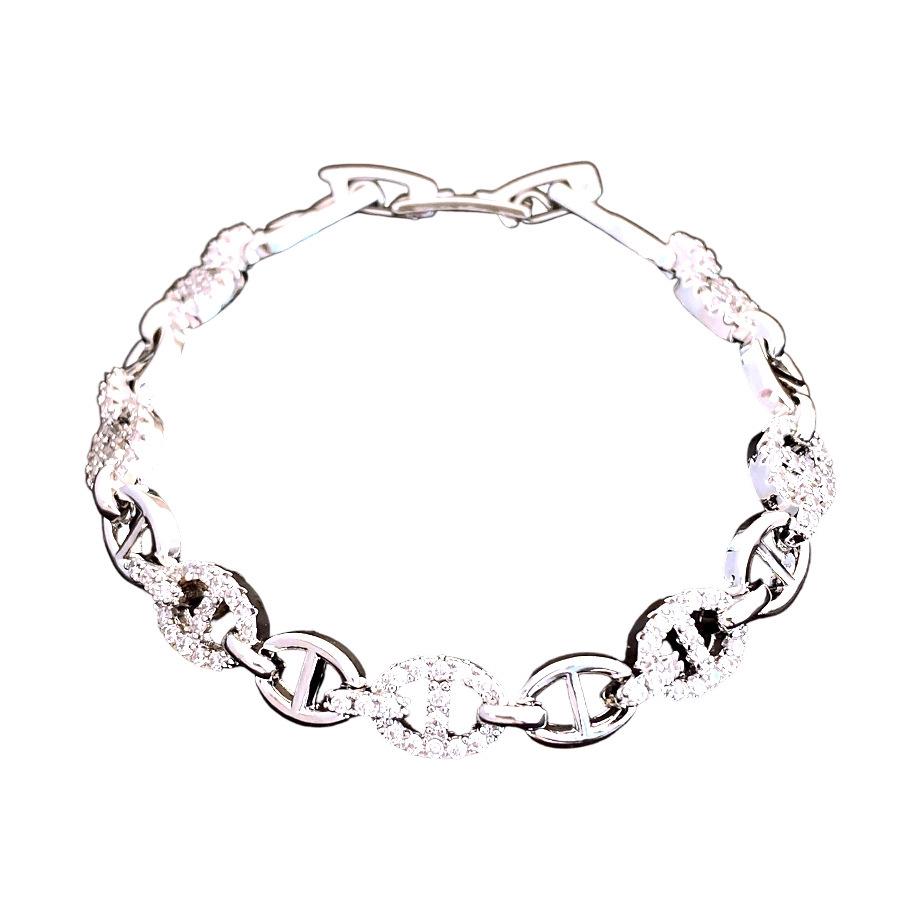 Zircon Pig Nose Chain Bracelet: Light Luxury, High-End Fashion, Niche Design Jewelry 
