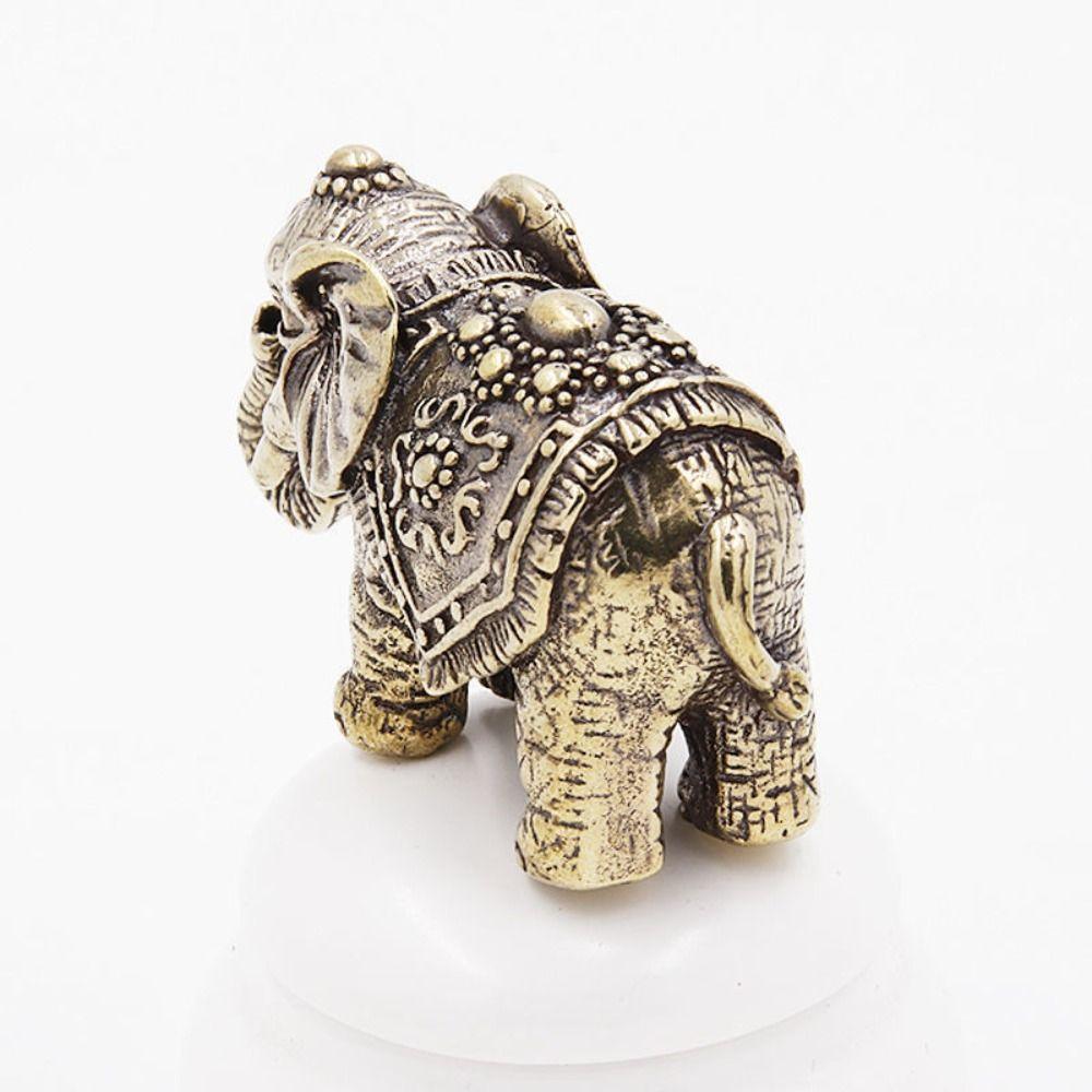 Brass Lucky Elephant Statue Elephant Brass Elephant Miniatures Portable   Office