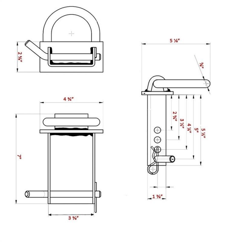 Heavy Duty Detachable Trailer Stake D-type Suspension Trailer Ring Connection Pin Truck Traction Connection Accessories