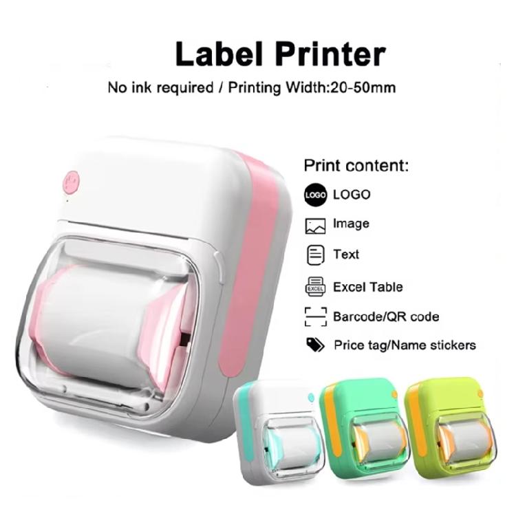 Portable Mini Thermals Printer for Labels Photos and Note Rechargeable Battery No Inks Required Includes 1 Roll Printing Paper