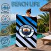Asciugamano da Spiaggia in Microfibra Stampato City Football Club, Morbido e Assorbente, Asciugatura Rapida, Ideale per Viaggi Estivi, Essenziale per la Spiaggia, Piscina