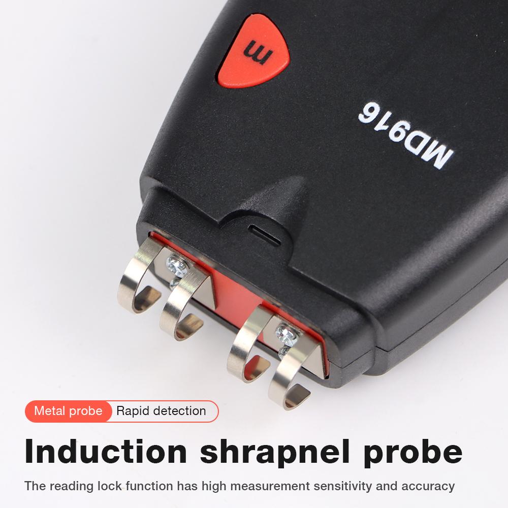 MD916 Paper Moisture Meter LCD Digital Hygormeter Wood Paper Moisture Detector 2-40% Humidity Content Tester for Paper Industry