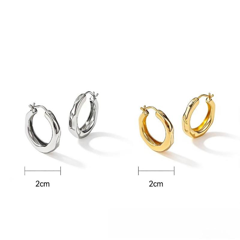 1PAIR French minimalist gurgling earrings, high-end light luxury 2025 new popular niche unique temperament plain ring earrings women
